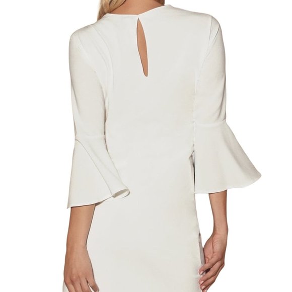 Lulu’s Last Love Song White Tie Waist Shift Dress w/ Bell Sleeves, Sz XS - Picture 2 of 11